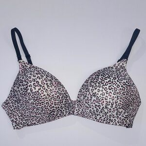 Victoria's Secret Black and Pink Leopard Bra